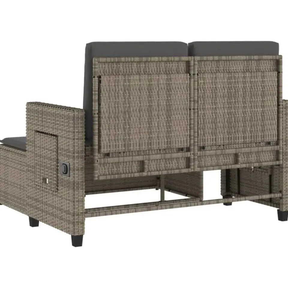 vidaXL - 2-delige Loungebanken Verstelbare met kussens - Grijs - 113x61x87 cm Outlet