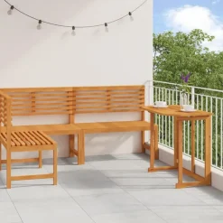 vidaXL - 3-delige tuin bistroset 5 persoonen - Massief acaciahout Online