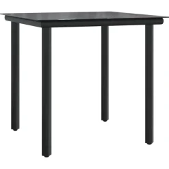 vidaXL - 5-delige Tuinset 4 fauteuils - Zwart - Textileen - 80x80 cm Discount