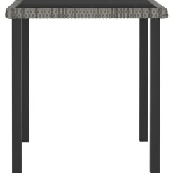 vidaXL - 5-delige Tuinset - Grijs - Poly rattan en glas - 70x70 cm Best