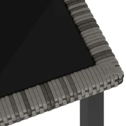 vidaXL - 5-delige Tuinset - Grijs - Poly rattan en glas - 70x70 cm Best