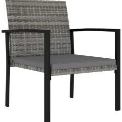 vidaXL - 5-delige Tuinset - Grijs - Poly rattan en glas - 70x70 cm Best