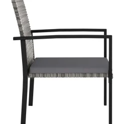 vidaXL - 5-delige Tuinset - Grijs - Poly rattan en glas - 70x70 cm Best