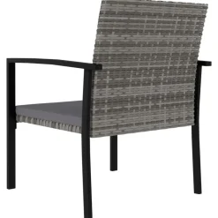 vidaXL - 5-delige Tuinset - Grijs - Poly rattan en glas - 70x70 cm Best