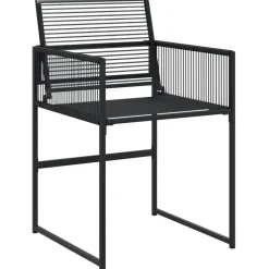 vidaXL - 7-delige Tuinset - Inklapbaar - Zwart - PE rattan - 165x107 cm Discount