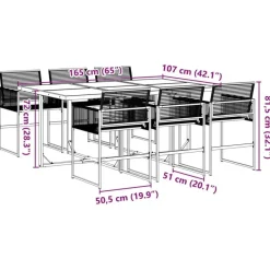 vidaXL - 7-delige Tuinset - Inklapbaar - Zwart - PE rattan - 165x107 cm Discount