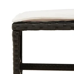 vidaXL - 9-delige Tuinset 4 krukken wit kussens - Zwart - PE rattan - 110x106 cm New