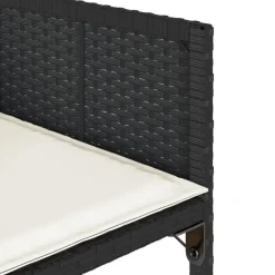 vidaXL - 9-delige Tuinset 4 krukken wit kussens - Zwart - PE rattan - 110x106 cm New