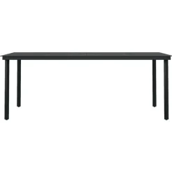 vidaXL - 9-delige Tuinset - Zwart PVC rattan en staal - 200x100 cm Clearance