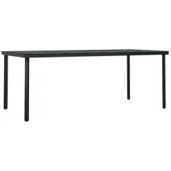 vidaXL - 9-delige Tuinset - Zwart PVC rattan en staal - 200x100 cm Clearance