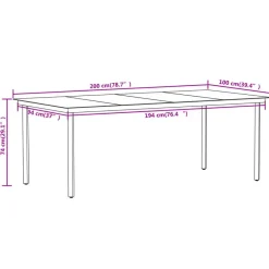 vidaXL - 9-delige Tuinset - Zwart PVC rattan en staal - 200x100 cm Clearance