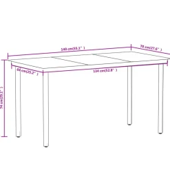 vidaXL - 5-delige Tuinset - Zwart katoenen touw en staal - 140x70 cm Discount