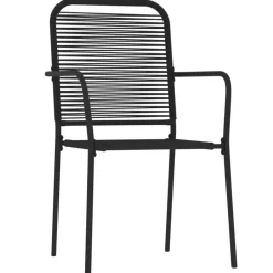 vidaXL - 5-delige Tuinset - Zwart katoenen touw en staal - 80x80 cm