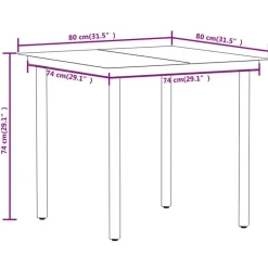 vidaXL - 5-delige Tuinset - Zwart katoenen touw en staal - 80x80 cm