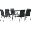 vidaXL - 7-delige Tuinset - Zwart - Textileen en staal - 140x70 cm Online