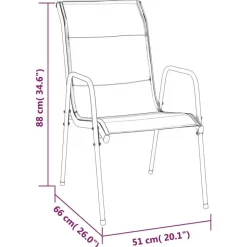 vidaXL - 7-delige Tuinset - Zwart - Textileen en staal - 140x70 cm Online