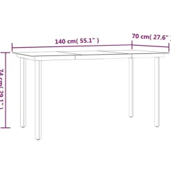 vidaXL - 5-delige Tuinset - Zwart - Textileen met voering en staal - 140x70 cm Best