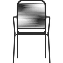 vidaXL - 7-delige Tuinset - Zwart katoenen touw en staal - 140x70 cm Hot