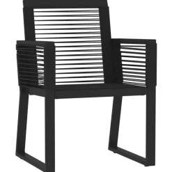 vidaXL - 7-delige Tuinset - Zwart PVC rattan en staal - 200x100 cm Outlet