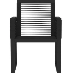 vidaXL - 7-delige Tuinset - Zwart PVC rattan en staal - 200x100 cm Outlet