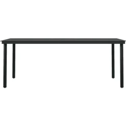 vidaXL - 7-delige Tuinset - Zwart PVC rattan en staal - 200x100 cm Outlet