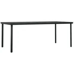 vidaXL - 7-delige Tuinset - Zwart PVC rattan en staal - 200x100 cm Outlet