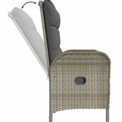 vidaXL - 4-delige Tuinset bank en fauteuils - Grijs - Poly rattan - 160x80 cm Outlet