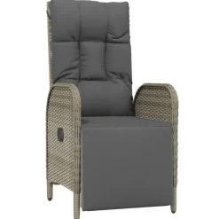 vidaXL - 4-delige Tuinset bank en fauteuils - Grijs - Poly rattan - 160x80 cm Outlet