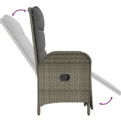 vidaXL - 4-delige Tuinset bank en fauteuils - Grijs - Poly rattan - 160x80 cm Outlet