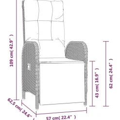 vidaXL - 4-delige Tuinset bank en fauteuils - Grijs - Poly rattan - 160x80 cm Outlet