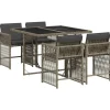 vidaXL - 5-delige Tuinset donkergrijs kussens - PE rattan en staal - 110x106 cm Sale