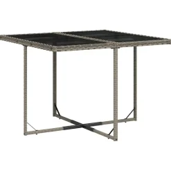 vidaXL - 5-delige Tuinset donkergrijs kussens - PE rattan en staal - 110x106 cm Sale