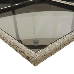 vidaXL - 5-delige Tuinset donkergrijs kussens - PE rattan en staal - 110x106 cm Sale