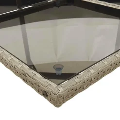 vidaXL - 7-delige Tuinset donkergrijs kussens - PE rattan en staal - 110x106 cm New