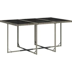 vidaXL - 7-delige Tuinset donkergrijs kussens - Grijs - PE rattan - 110x106 cm