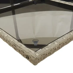 vidaXL - 7-delige Tuinset donkergrijs kussens - Grijs - PE rattan - 110x106 cm