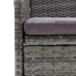 vidaXL - 5-delige Tuinset grijs - Poly rattan en glas - 80x80 cm