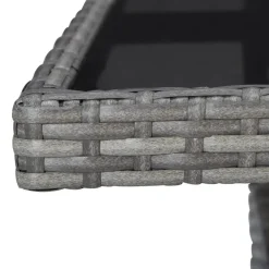 vidaXL - 5-delige Tuinset grijs - Poly rattan en glas - 80x80 cm