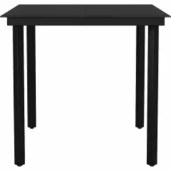 vidaXL - 5-delige Tuinset grijs kussens - Zwart PE rattan en staal - 80x80 cm Hot