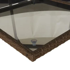 vidaXL - 5-delige Tuinset met wit kussens - Bruin - Poly rattan - 110x106 cm Hot