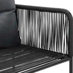 vidaXL - 7-delige Tuinset met kussens - Zwart - PVC-rattan - 184.5x90 cm New