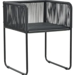 vidaXL - 9-delige Tuinset met kussens - Zwart - PVC-rattan - 184.5x90 cm Best