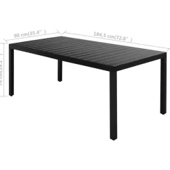 vidaXL - 9-delige Tuinset met kussens - Zwart - PVC-rattan - 184.5x90 cm Best