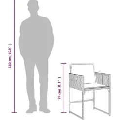 vidaXL - 5-delige Tuinset met kussens - Zwart - PE rattan en glas - 110x106 cm New