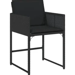 vidaXL - 5-delige Tuinset met kussens - Zwart - PE rattan en glas - 110x106 cm New