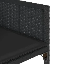 vidaXL - 5-delige Tuinset met kussens - Zwart - PE rattan en glas - 110x106 cm New