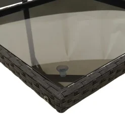 vidaXL - 5-delige Tuinset met kussens - Zwart - PE rattan en glas - 110x106 cm New