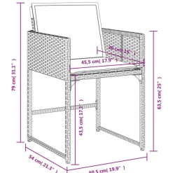 vidaXL - 5-delige Tuinset met kussens - Zwart - PE rattan en glas - 110x106 cm New