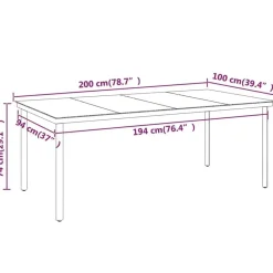 vidaXL - 9-delige Tuinset met kussens 8 grijs verstelbaar stoelen - 200x100 cm Hot