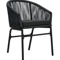 vidaXL - 5-delige Tuinset met kussens - Zwart PVC-rattan en staal - 140x70 cm Clearance